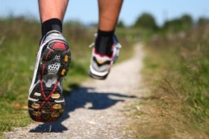 person running on trail